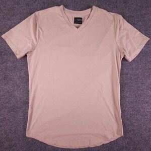 Cuts Clothing Shirt Mens Large Beige Short Sleeve Curve Hem Pyca Pro